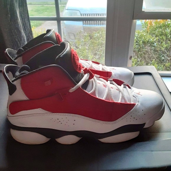 Nike Air Jordan 6 Rings White 'Carmine' 3229922 Mens Size 12 Shoes - Picture 4 of 6